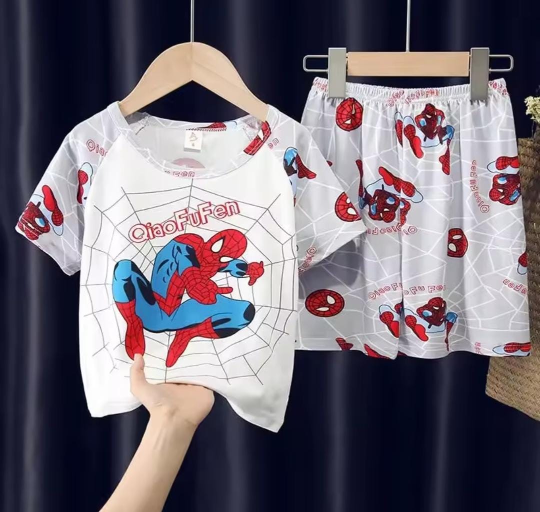 Boys Spiderman Cartoon Short Sleeve Pajamas Set 1576233 Boys Spiderman Cartoon Short Sleeve Pajamas Set 1576233