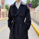 Spring Autumn Trench Coat  Clothes Long Korean Fashion Double Breasted Windbreaker Student Loose Overcoat B-35321 - TUZZUT Qatar Online Shopping