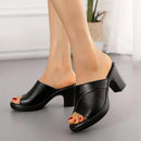 Chunky Heel Slide Womens Sandals Heels Platform Heel Open toe Sandals   B426680 - TUZZUT Qatar Online Shopping