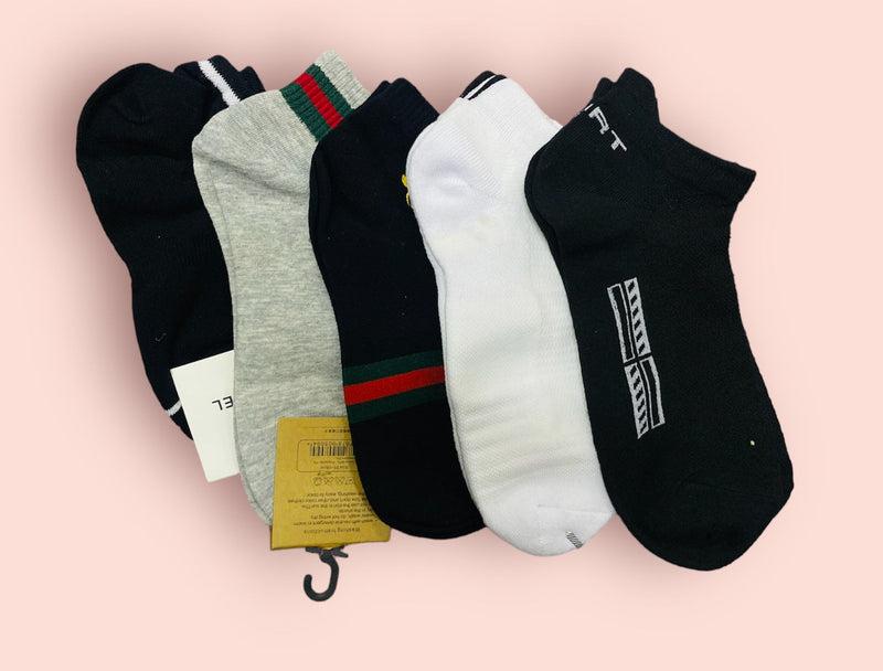 5 Pairs Of Men's Summer Thin Mesh Breathable Men's Polyester Sports Socks S766852