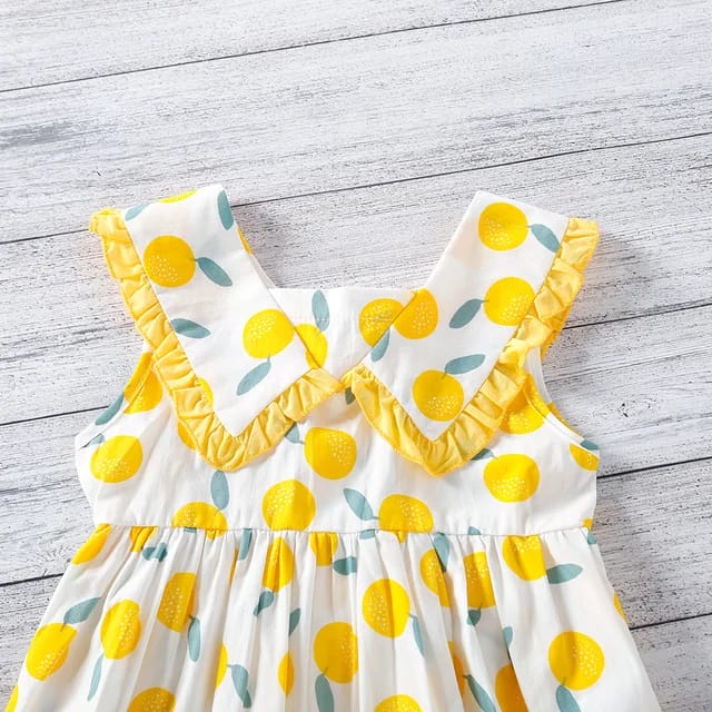Super Summer Clothes For Baby Girl  Sleeveless Lemon Cartoon Dress Toddler Girls Birthday Party Outfits Dresses 2-3Y X3190853