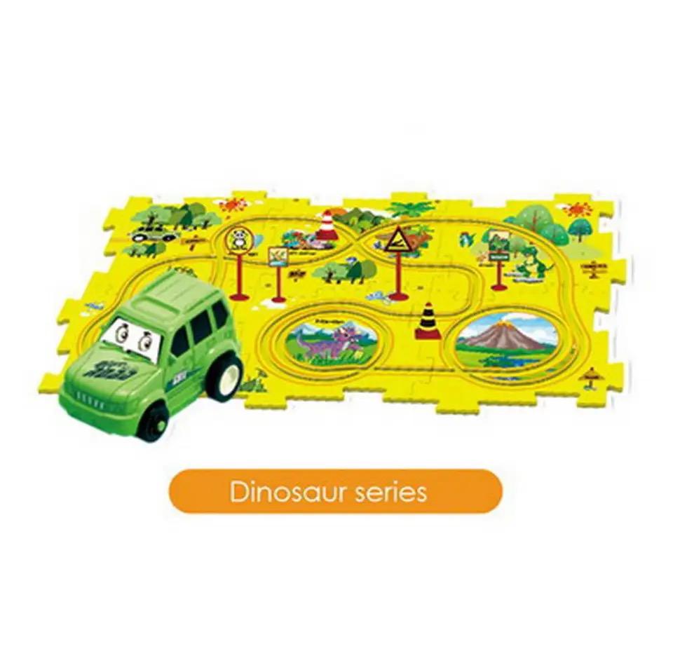 Electric Car Dinosaur Scene Children Fun Puzzle Electric Assembly Rail Electric Car Dinosaur Scene Children Fun Puzzle Electric Assembly Rail