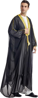 GladThink Muslim Arab Men's Chiffon Outerwear Thobe Thobe Thawb Caftan Dishdasha    B300666 - TUZZUT Qatar Online Shopping