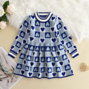 Girls Sweater Dress Long Sleeve Vest Stripe Party Girl Baby Retro Knitted Wool Casual Dress  S4738687 - TUZZUT Qatar Online Shopping