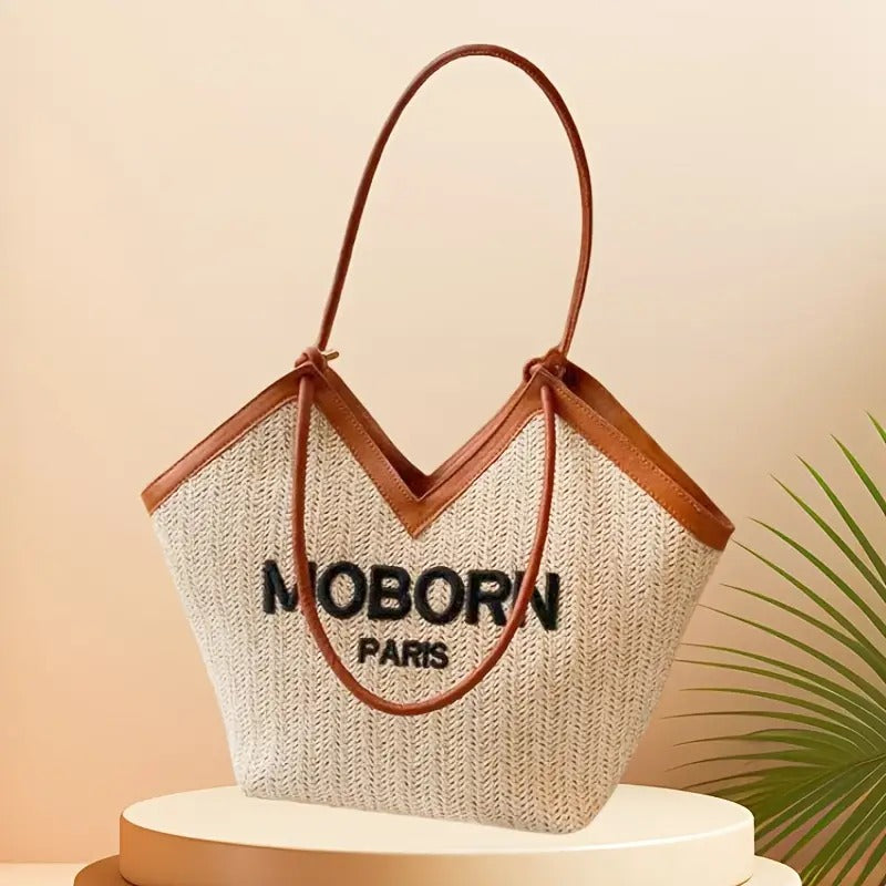 Grass Weave Casual Shoulder Bag MP8671 - TUZZUT Qatar Online Shopping