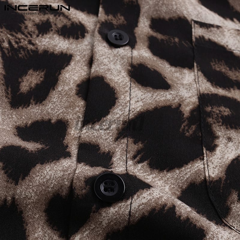 INCERUN Men Leopard Print Button Front Shirt 2XL S4096436 INCERUN Men Leopard Print Button Front Shirt 2XL S4096436
