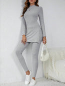 Zanzea Ribbed Knit Lounge Set S4241869 - TUZZUT Qatar Online Shopping