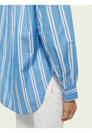 Korean Striped Long Sleeve Blouse Coat L9600 - TUZZUT Qatar Online Shopping