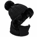 Women’s Knitted Winter Hood with Plush Trim