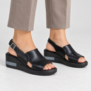 Women’s Black Open-Toe Slingback Wedge Sandals CS3213 - Size 40