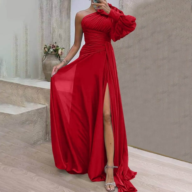 Women's One Shoulder Bridesmaid Dresses for Wedding 131176