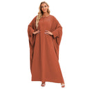Women Muslim Prayer Dress One Piece Prayer Abaya Batwing Sleeve Islamic Clothing Dubai Saudi Arabia L B-61822 - Tuzzut.com Qatar Online Shopping
