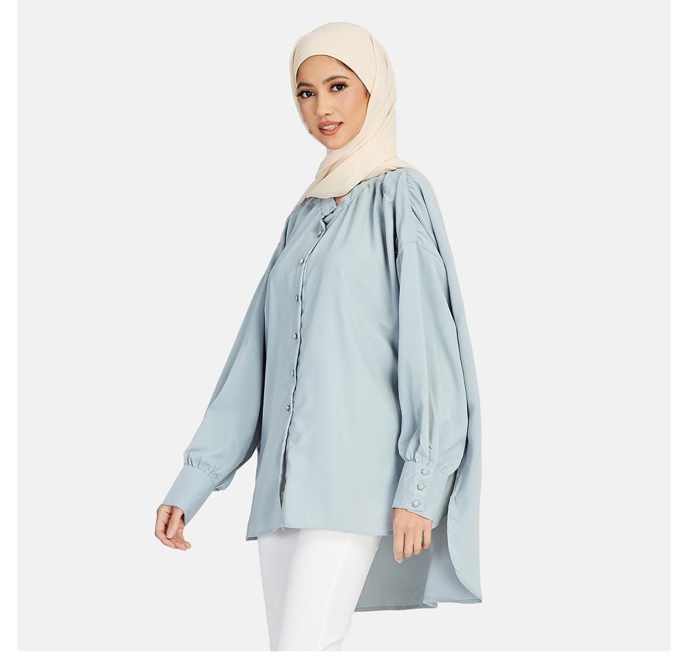 Stand Collar Long Sleeves Single Breasted Open Stitch Pleated Shirts Spring Muslin Women Tops Tees S4334884 Stand Collar Long Sleeves Single Breasted Open Stitch Pleated Shirts Spring Muslin Women Tops Tees S4334884