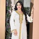 Women Abaya Dress Muslim Chiffon Kaftan Dress Islamic Long Sleeve   S4817222 - TUZZUT Qatar Online Shopping