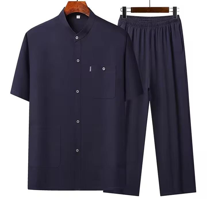 Ice Silk Shirt Men's Summer Dad Suit Grandpa Summer Men's Shirt Elderly Clothes S4971986