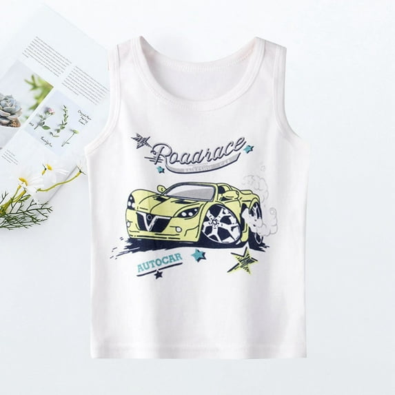 Little Boys Summer Cartoon Lightweight Sleeveless Tshirt 237015 Little Boys Summer Cartoon Lightweight Sleeveless Tshirt 237015