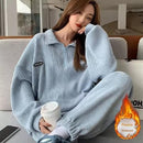 Women's Fleece-Lined Thickened Tracksuit  471525 - TUZZUT Qatar Online Shopping