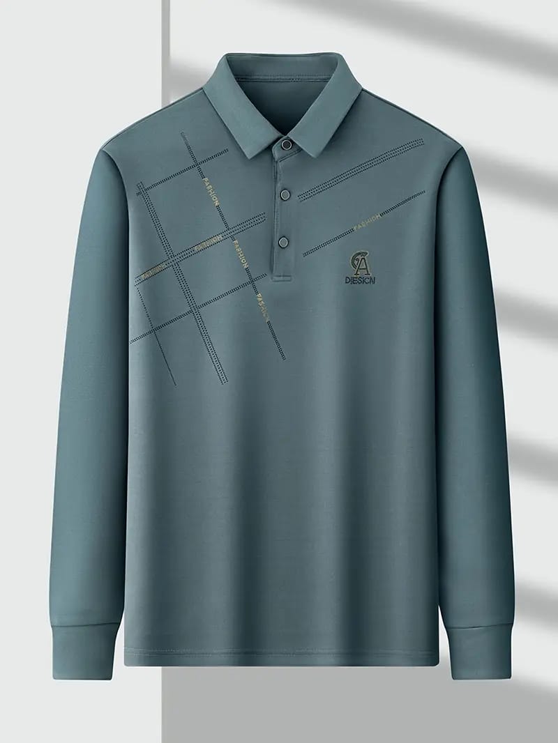 Men's Long Sleeve Polo Shirt Classic Regular Fit Casual Shirt MAL 0023 - TUZZUT Qatar Online Shopping
