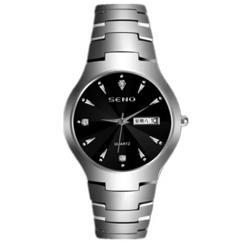 Quartz Watch Steel Waterproof Luminous Pointer Day/Date Dual Calendar Life Watch W123131 - Tuzzut.com Qatar Online Shopping