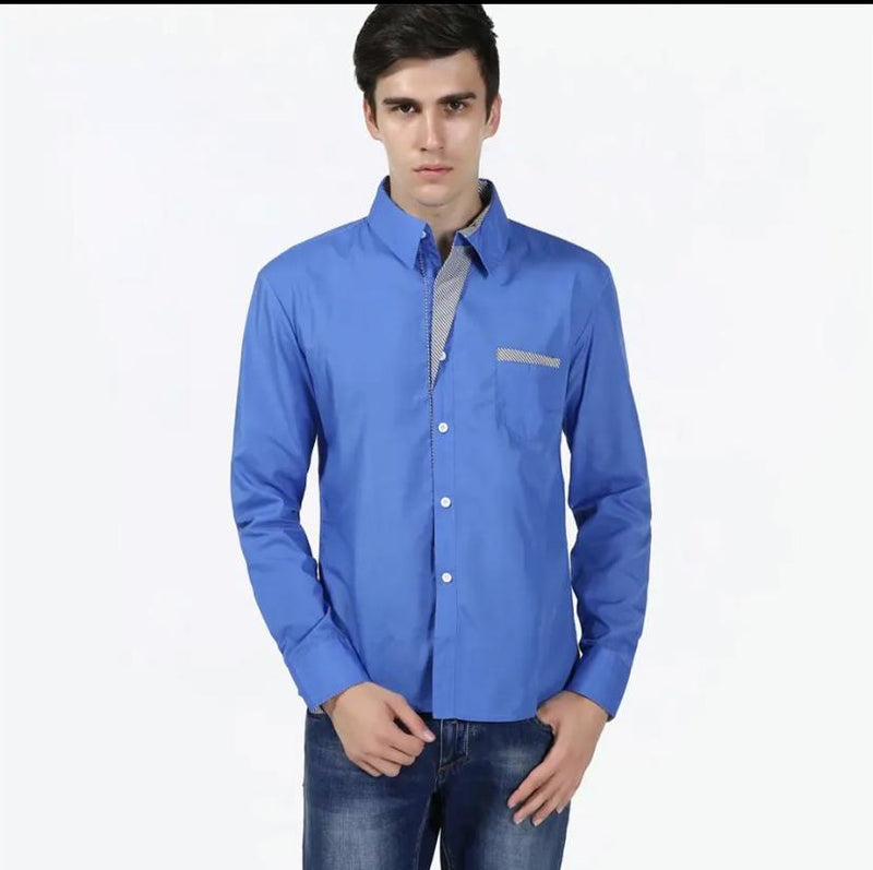 Autumn Men Shirt Male Dress Shirts Fashion Men's Casual Long Sleeve Business Formal Shirt Camisa Social Masculina S4468309 - Tuzzut.com Qatar Online Shopping