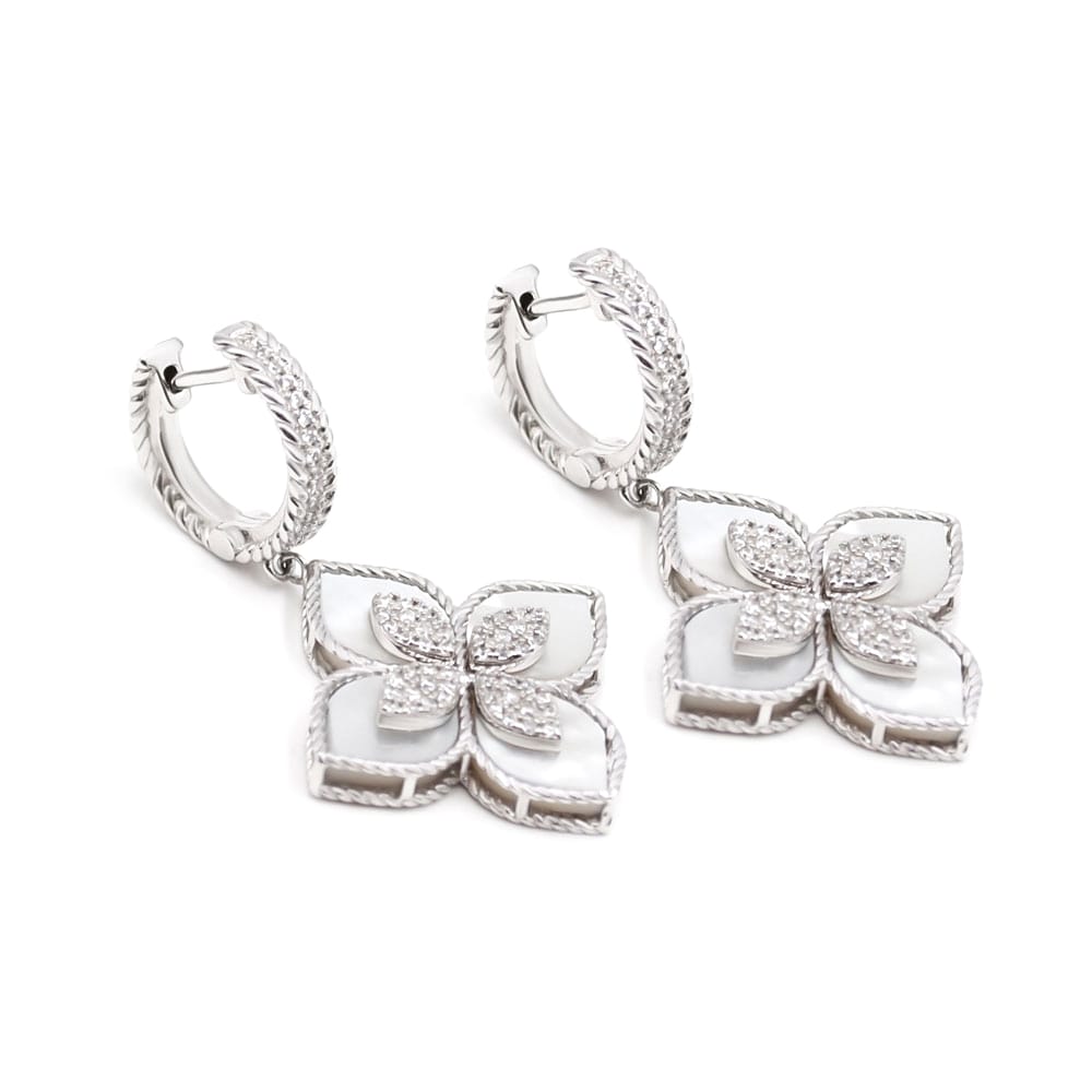 earrings with mother-of-pearl and cubic zirconia SE88