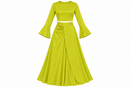 Women’s Chartreuse Bell-Sleeve Top & Maxi Skirt Set S504819739- 2XL