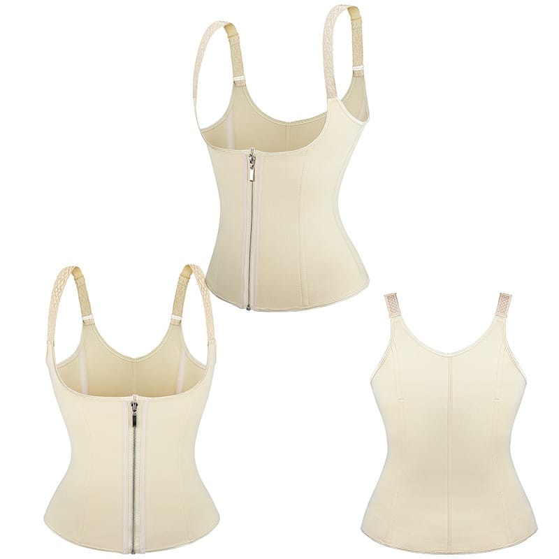 Waist Trainer Corset Front Zip And Hook Adjustable Straps 604 - TUZZUT Qatar Online Shopping