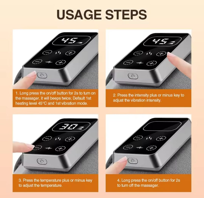 Electric Knee Massager with 3 Levels of Vibration And 5 Levels of Hot Compression JH-801 - TUZZUT Qatar Online Shopping