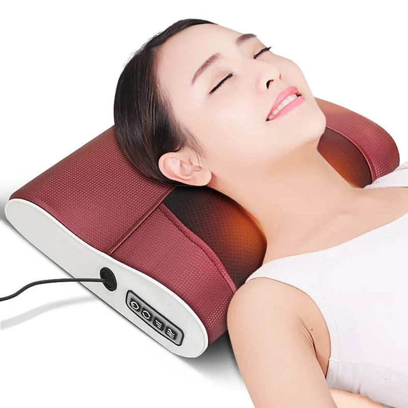 Multi-function neck massager promotes blood circulation shoulder back massager far infrared treatment home electric pillow - Tuzzut.com Qatar Online Shopping