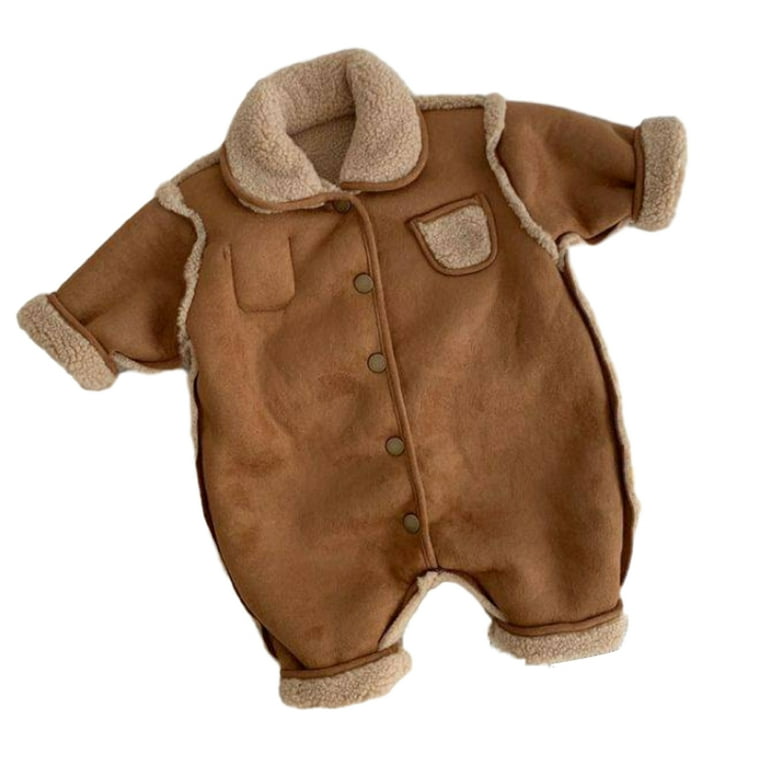 Baby Newborn Fleece Footed Jumpsuit Bodysuits S2589746