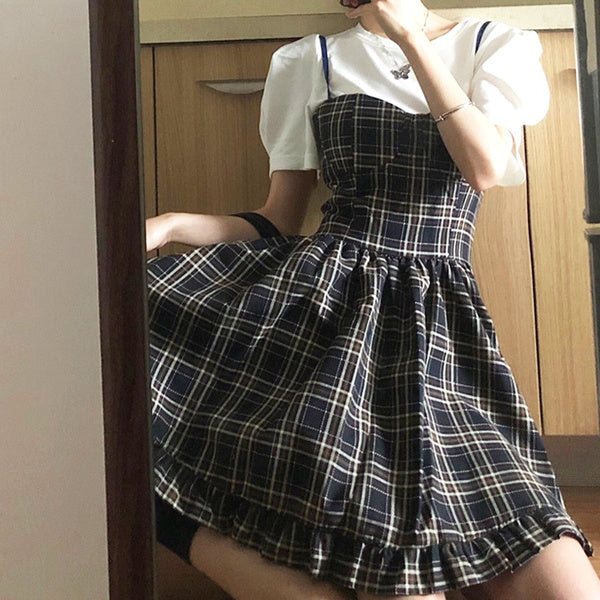 Womens New Korean Sleeveless Skirt High Waist Lolita Dress 566102 L Womens New Korean Sleeveless Skirt High Waist Lolita Dress 566102 L