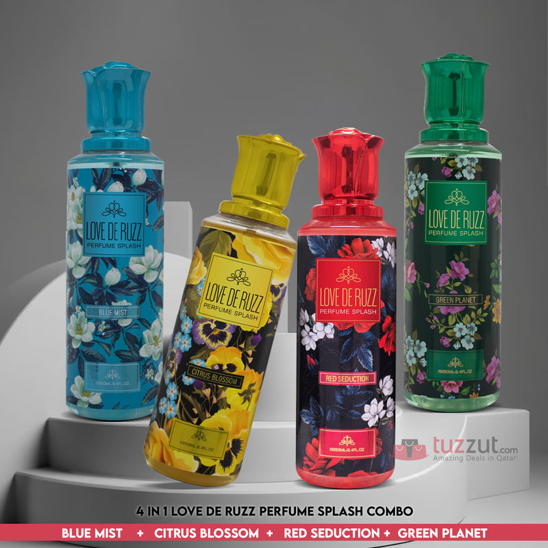4 Pcs Love De Ruzz Perfume Splash Body Mist 250ml - Tuzzut.com Qatar Online Shopping