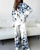 Women Fashion Printed Drop Shoulder Top and Pants 441DIL - TUZZUT Qatar Online Shopping