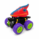 Red & Blue Dinosaur Monster Truck Toy with Large Purple Wheels for Kids