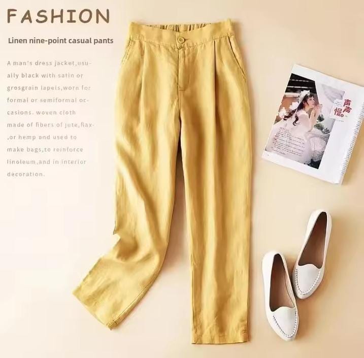 Casual Small Pants Summer New Style Women's Loose Fit Slimming Draped Nine Point Straight Leg Pants B203348 Casual Small Pants Summer New Style Women's Loose Fit Slimming Draped Nine Point Straight Leg Pants B203348