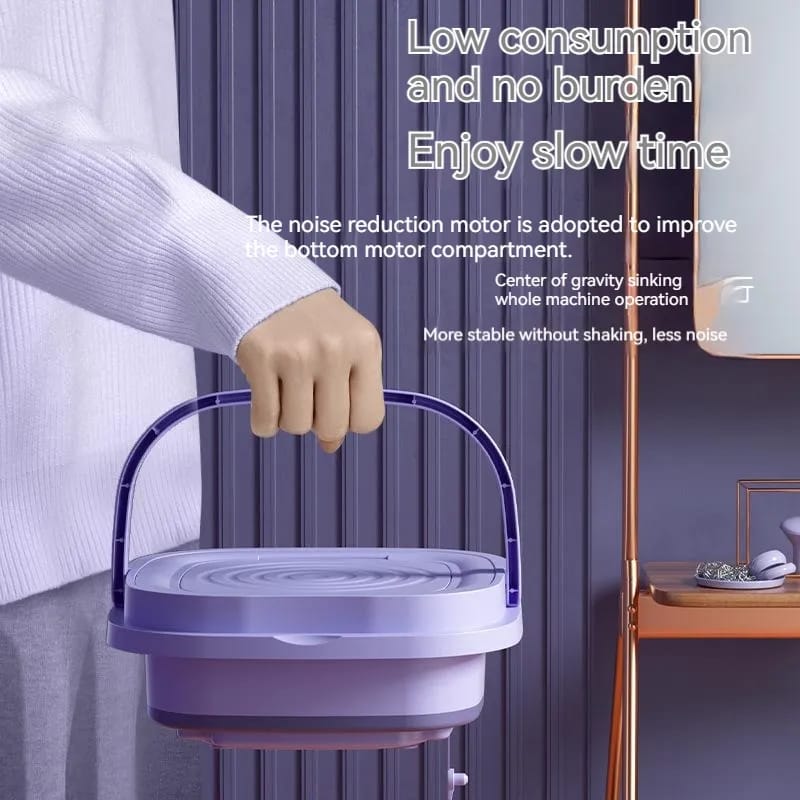 8L Small Folding Washing Machine Can Be Dehydrated Portable Underwear Underwear and Socks Washing Machine UV Sterilizer - Tuzzut.com Qatar Online Shopping