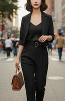 Jacket + Elastic Waist Harem Pant Ladies 3 Pc Suit 65230 - TUZZUT Qatar Online Shopping