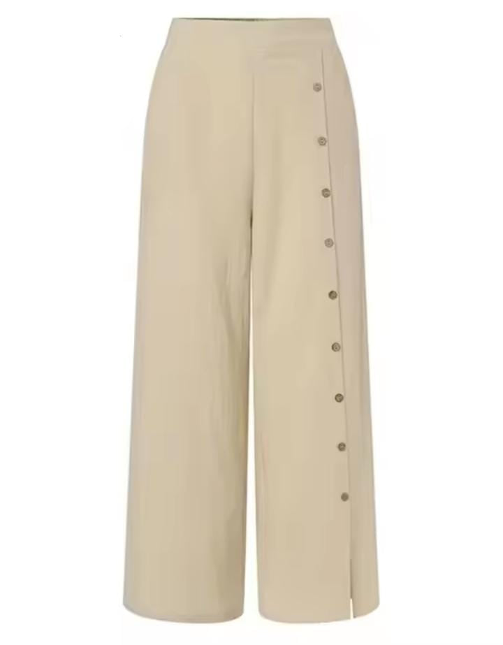 Women's Wide Leg Pants Loose Cotton Hemp High Waist Fashion Trousers B101470 Women's Wide Leg Pants Loose Cotton Hemp High Waist Fashion Trousers B101470