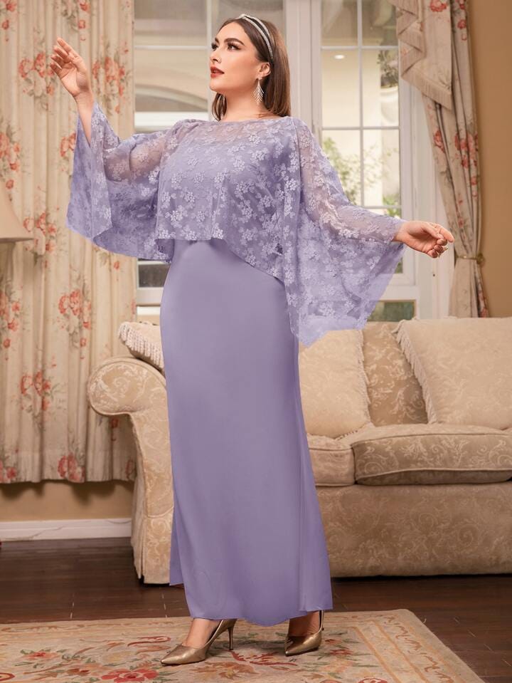 Plus Floral Mesh Top & Dress S4539497 Plus Floral Mesh Top & Dress S4539497