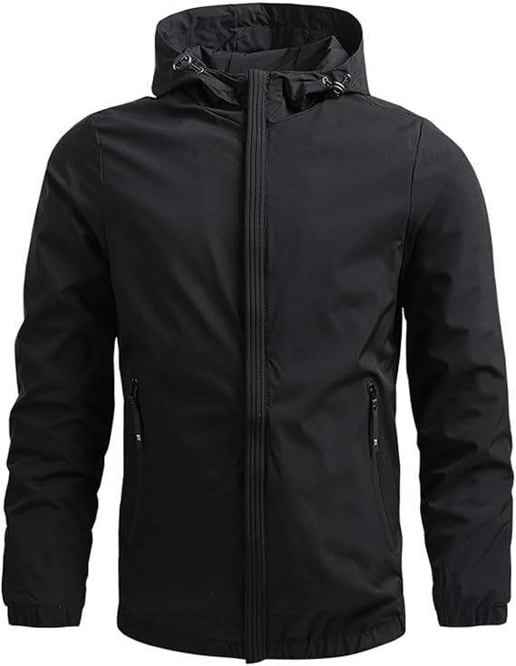 Lightweight Softshell Windbreaker Hooded Zip Jacket HJ0012 - TUZZUT Qatar Online Shopping