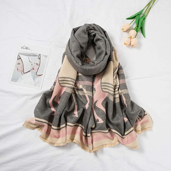 Horse Pattern Cashmere Winter Scarf 66632 Horse Pattern Cashmere Winter Scarf 66632