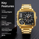 Skmei Steel Strap Watches Day Date Display Personality Alarm Watch W442362 - TUZZUT Qatar Online Shopping