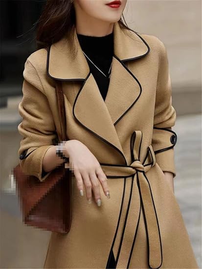 Winter Solid Color Loose Casual Woolen Coat 54084 Winter Solid Color Loose Casual Woolen Coat 54084