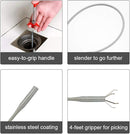 Drain Snake, Spring Pipe Dredging Tool 21” Telescopic Flexible Pickup Claws Reusable Clog Remover For Drains Sink Toilet Vents