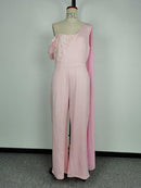 Women's One Shoulder Romper Sleeveless Jumpsuit   S4562423 - TUZZUT Qatar Online Shopping