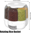 Rotating Food Bucket Transparent Rice Storage Container Rotatable Dry Food Fruit Cereal Storage Box Tank for Home Kitchen - TUZZUT Qatar Online Shopping