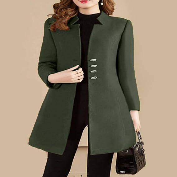 Autumn Winter Mid-length Woolen Coat 71888 - TUZZUT Qatar Online Shopping
