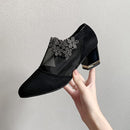 Block Heel Fashionable Net Ankle Boots Casual Shoes Elegant Women's Party Shoes - TUZZUT Qatar Online Shopping