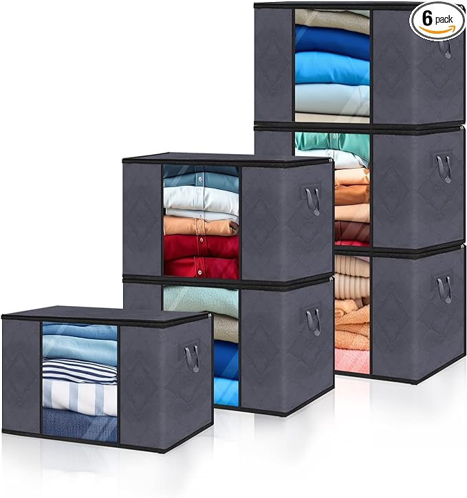 6 pcs Closet Organizers and Storage Containers for Clothes 60*40*35cm - TUZZUT Qatar Online Shopping
