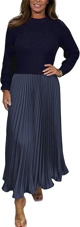 Sweatshirt Top and Pleated Bottom 170330 Sweatshirt Top and Pleated Bottom 170330